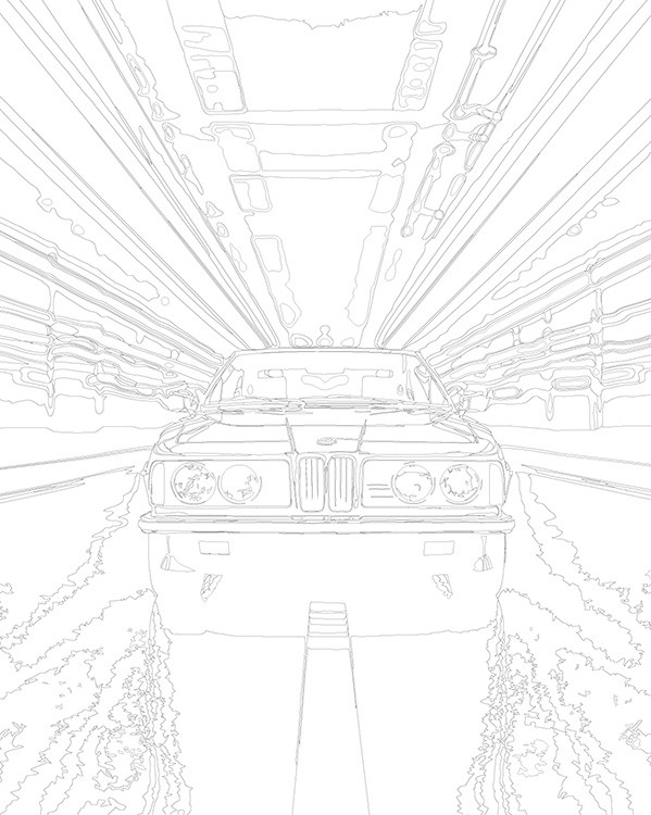 Картина по номерам «Машина BMW ретро неон 40х50» — картинка 3