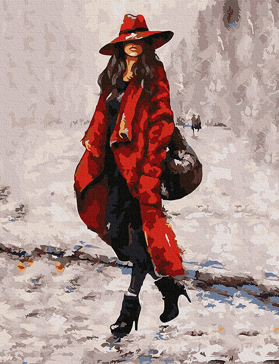 Картина по номерам «Девушка в красном»