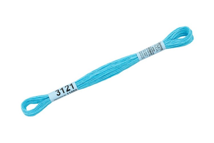 Нитки для вышивания Gamma мулине, 24 шт. по 8 м, цвет: 3121 голубой — картинка 2