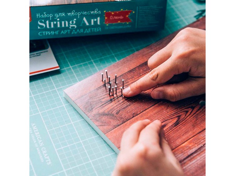 Набор для творчества STRING ART «Олень» (с гирляндой) — картинка 8