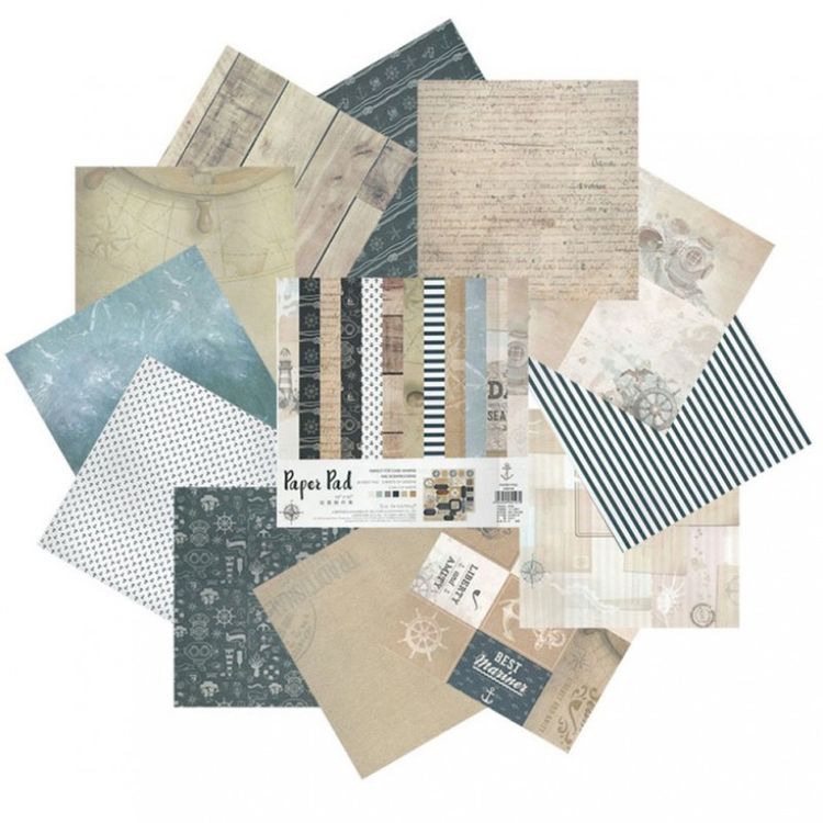 Набор бумаги для скрапбукинга «Морское путешествие» 25,5x25,5 см — картинка 2