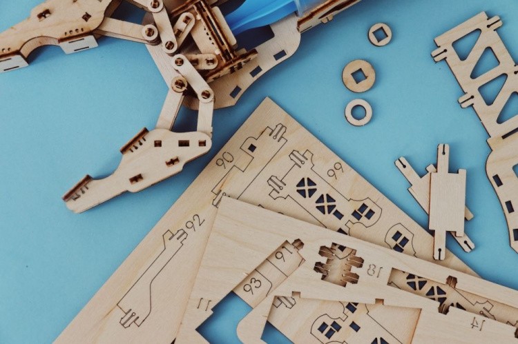 Конструктор из дерева «Гидравлическая рука UNIMO 2», UNIWOOD — картинка 2