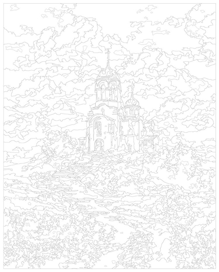 Картина по номерам Пейзаж с православной церковью — картинка 3