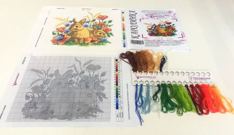 Набор для вышивания «Зайцы и маки» — картинка 4