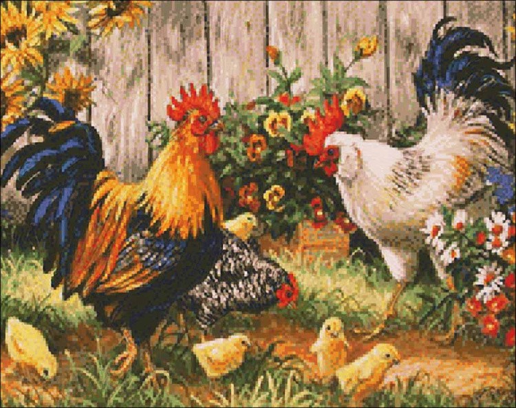 Алмазная вышивка «Деревенский двор» — картинка 2