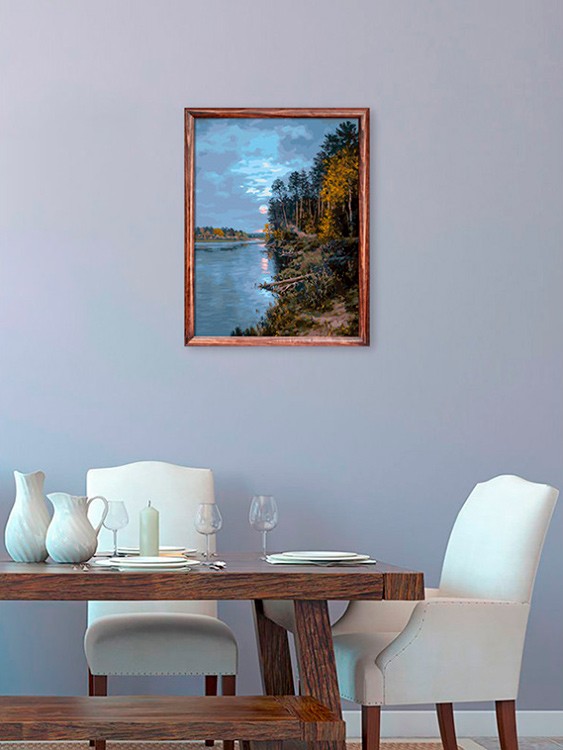 Картина по номерам «Осенние сумерки на Ветлуге» — картинка 9