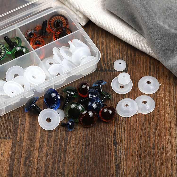 Набор глаз в органайзере винтовые, пластик, с лучиками ассорти, d11-20 мм, 30 шт., с фиксацией №1, Magic 4 Toys — картинка 3