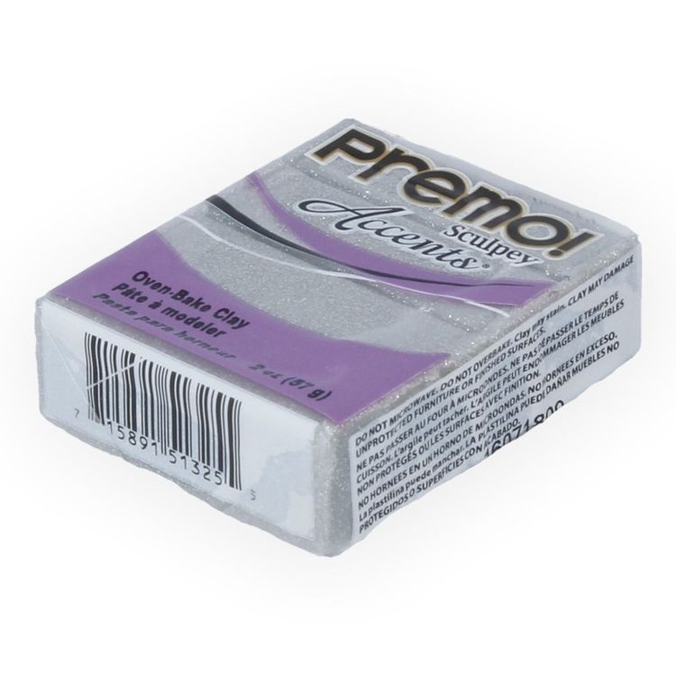 Полимерная глина Sculpey Premo, 5132 белый глиттер, 57 г — картинка 2