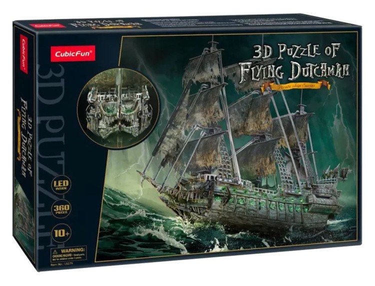 3D пазл CubicFun «Корабль Летучий Голландец» с LED-подсветкой — картинка 4