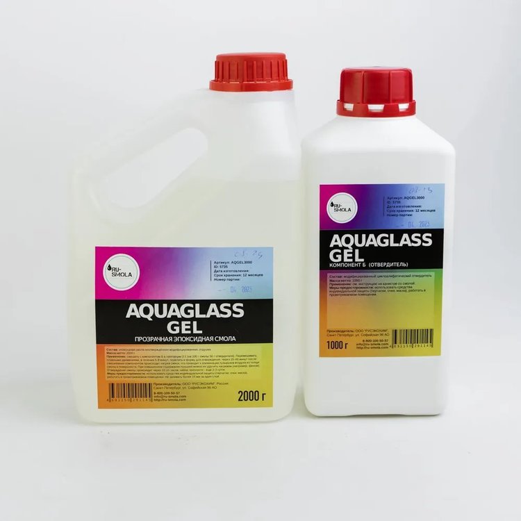 Универсальная эпоксидная смола для рисования AquaGlass GEL 3 кг, RU-SMOLA