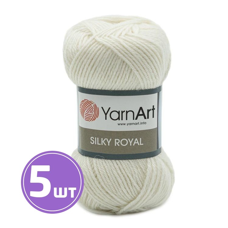 Пряжа YarnArt Silky Royal (447), белый, 5 шт. по 50 г