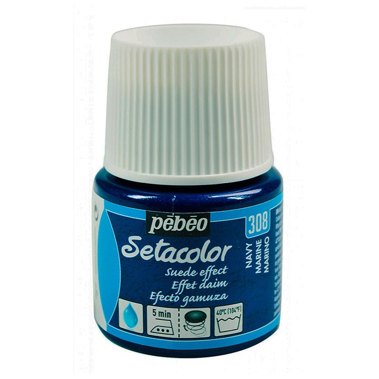Краска для темных и светлых тканей с эффектом замши Pebeo Setacolor (синяя), 45 мл
