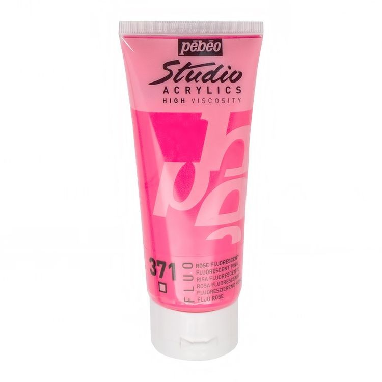 Краска акриловая Pebeo Studio Acrylics FLUO (Розовый флуоресцентный), 100 мл