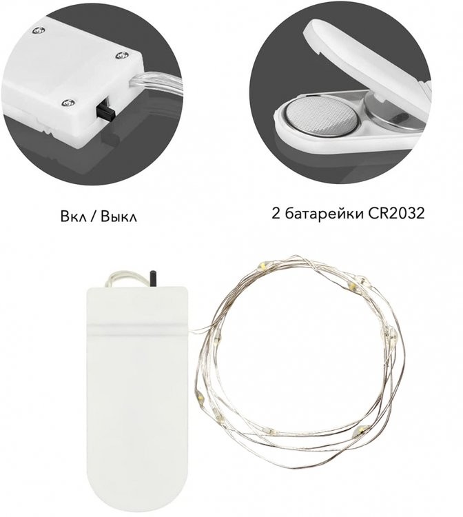 LED-нить, подсветка на батарейках — картинка 2