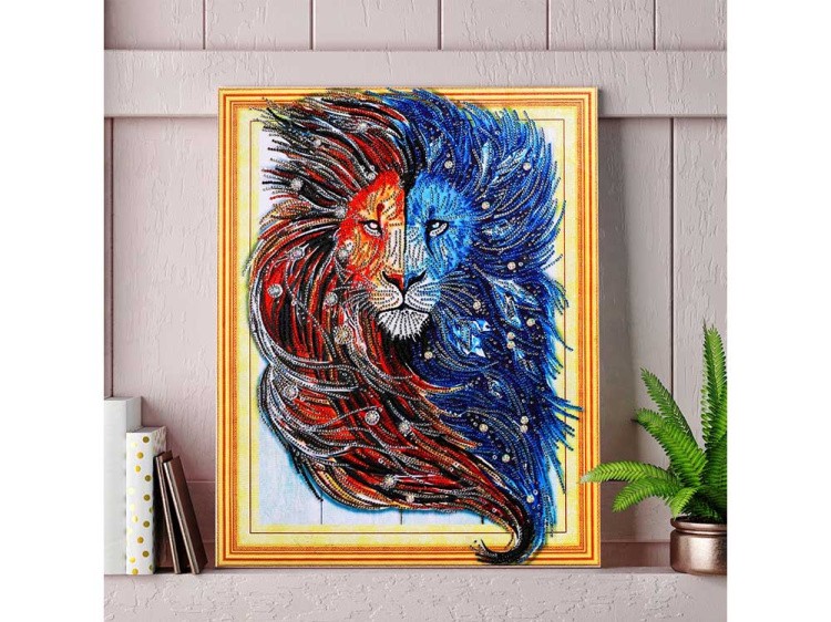 Алмазная вышивка 5D «Синий лев» — картинка 5