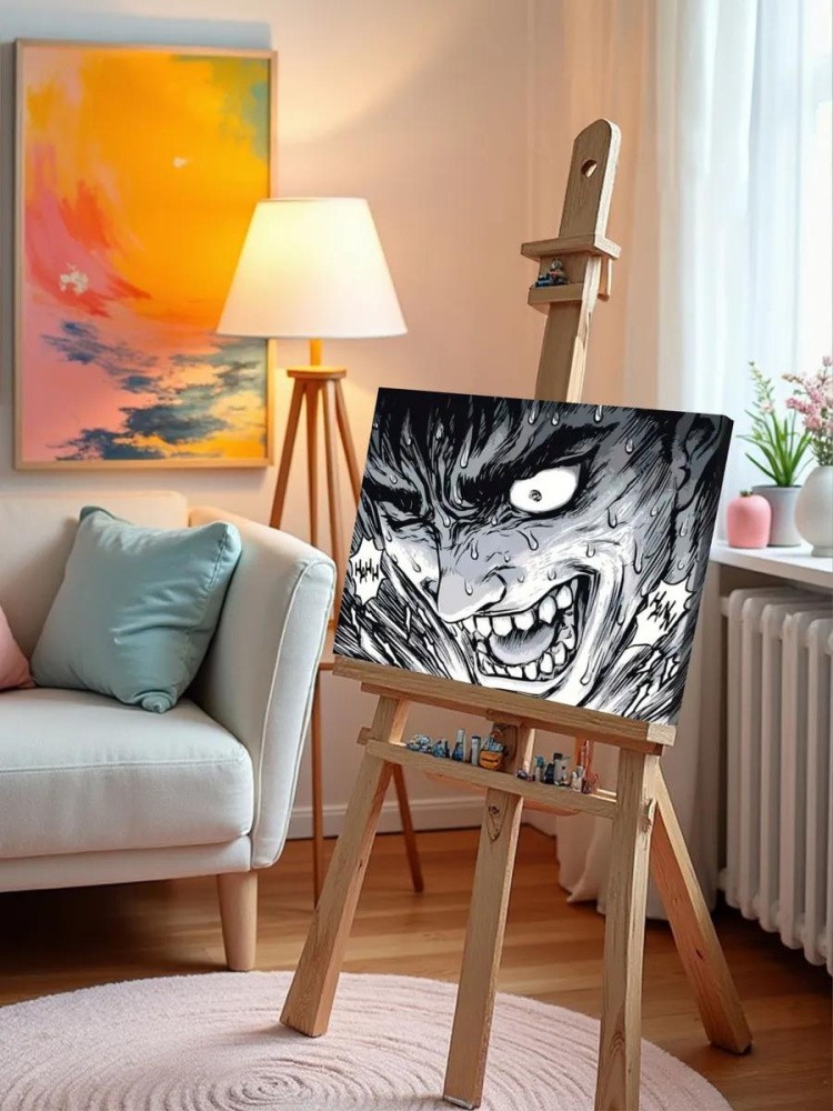 Картина по номерам «Берсерк Berserk манга аниме: Гатс чб» — картинка 10