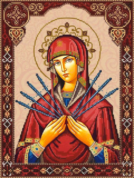 Алмазная вышивка «Семистрельная икона Божией Матери» — картинка 2