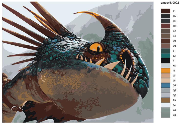 Картина по номерам «Арт дракона Злобного Змеевика Громгильда 2» — картинка 2