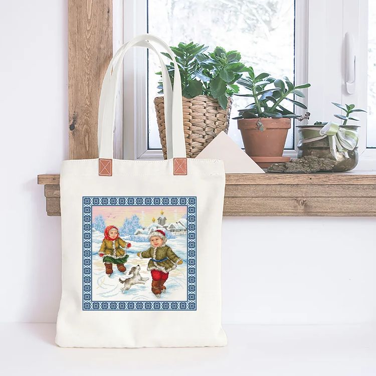 Набор для вышивания «Зимние забавы. Катание на коньках» — картинка 8