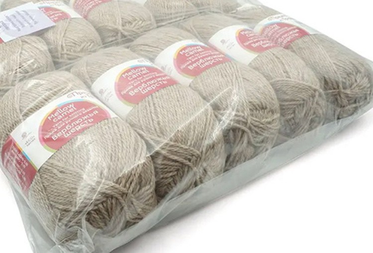 Пряжа из Троицка Верблюжья шерсть (43), суровый лен, 5 шт. по 100 г — картинка 3