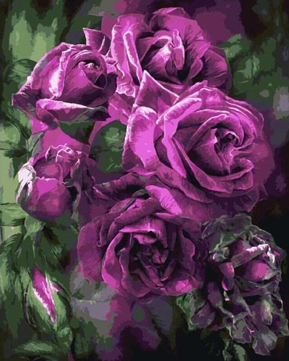 Картина по номерам «Лиловые розы»
