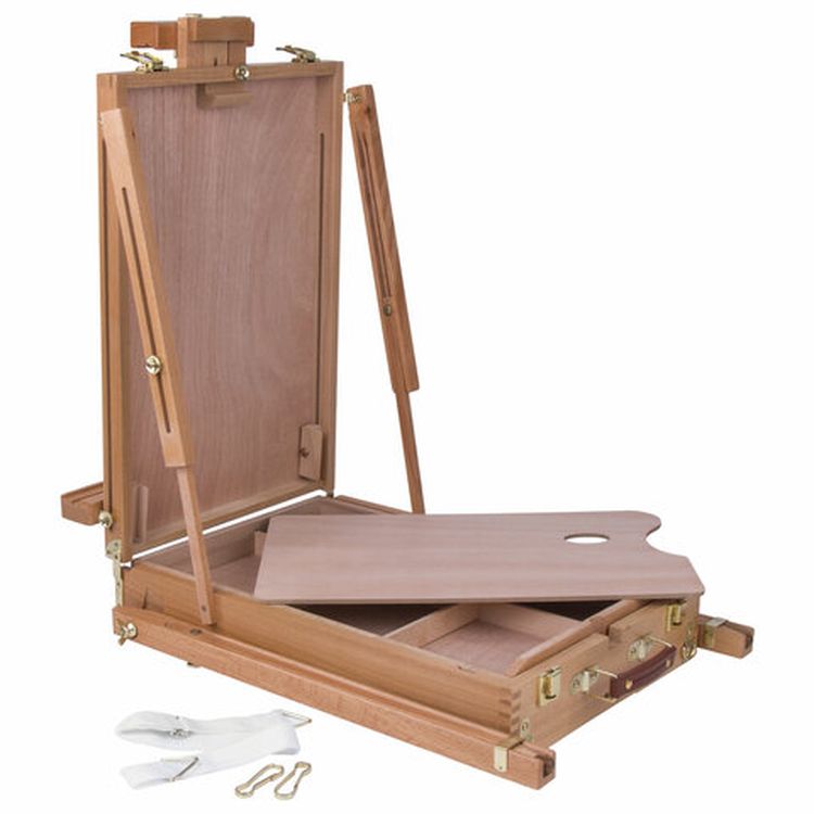 Этюдник BRAUBERG ART CLASSIC, бук, 50х34х11 см, высота холста 87 см, ножки дерев 90 см, ремень — картинка 6