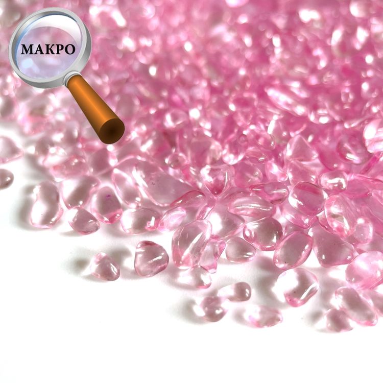 Стеклянные камушки прозрачные, розовые, 100 г — картинка 2