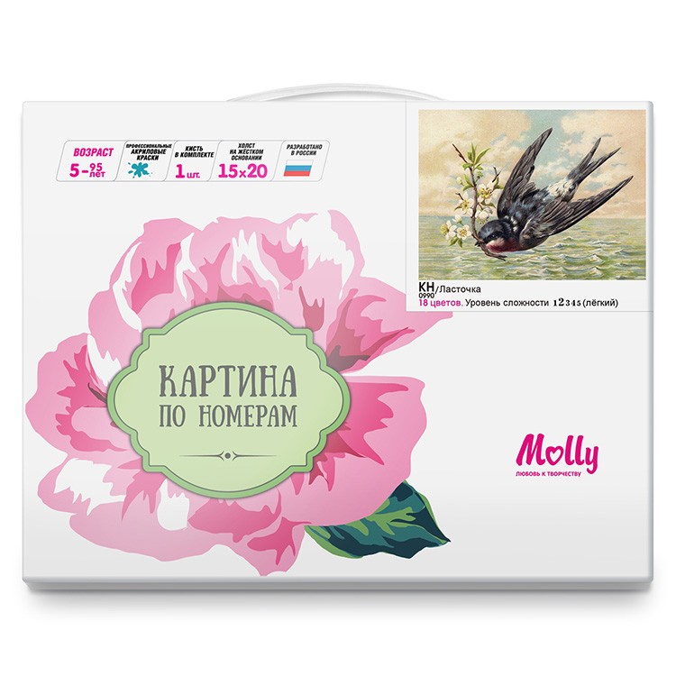 Картина по номерам «Ласточка» — картинка 3