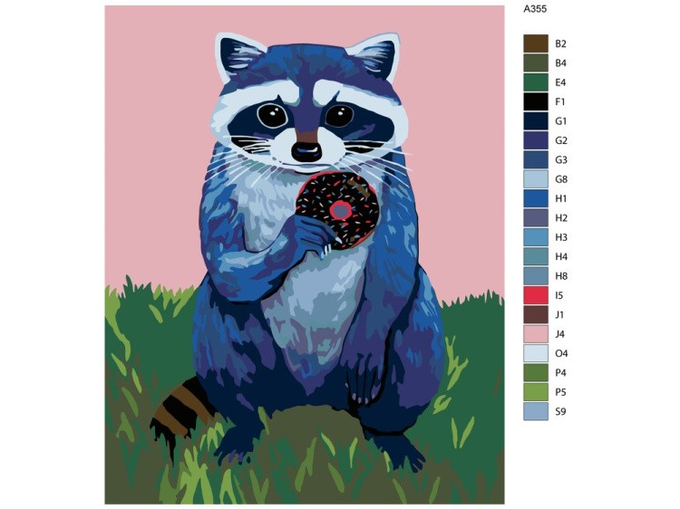 Картина по номерам «Любимое лакомство. Донат» — картинка 2