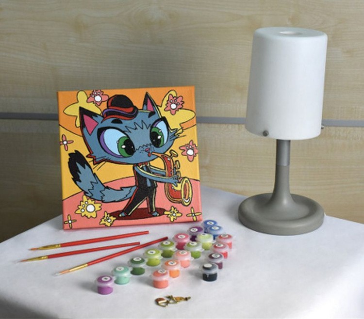 Картина по номерам «Кот-трубач» — картинка 4