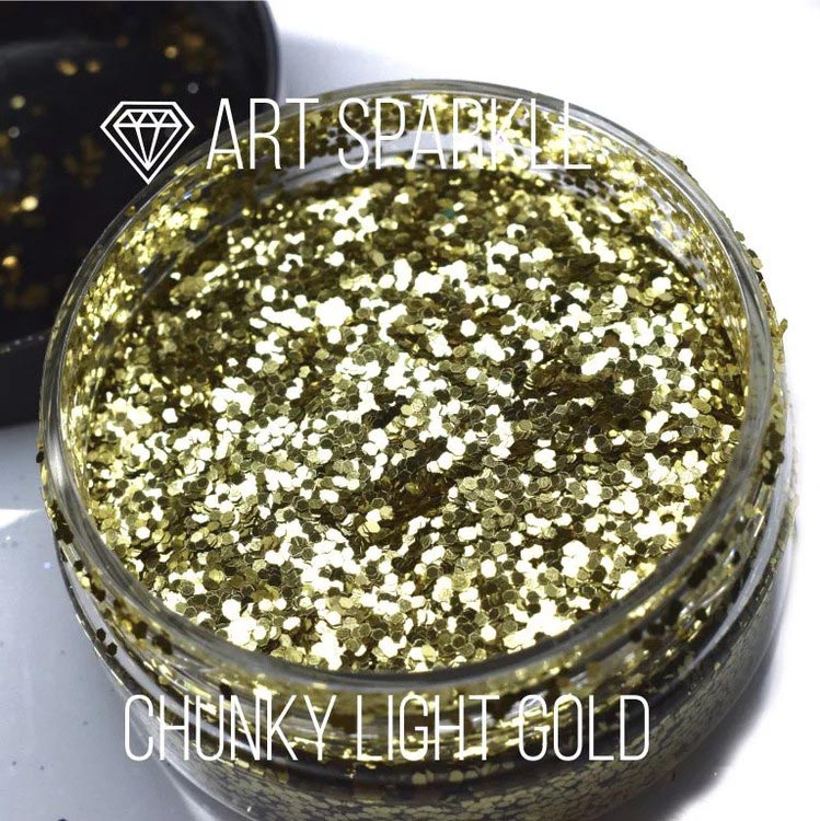 Глиттер крупный Chunky Light Gold, 50 г, Craftsmen.store — картинка 2
