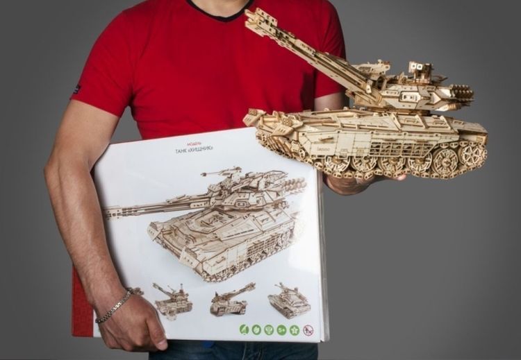 Деревянный конструктор, сборная модель танка Lemmo «Хищник» — картинка 8