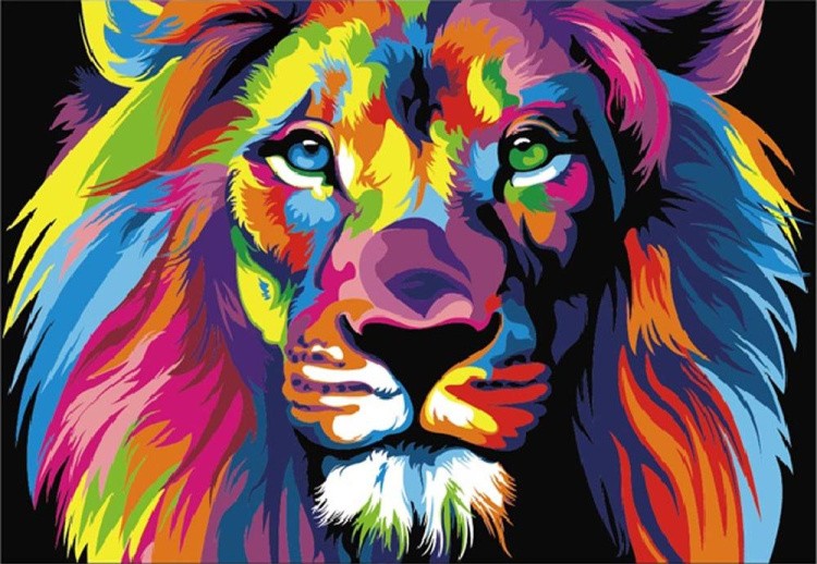 Картина по номерам «Радужный лев»