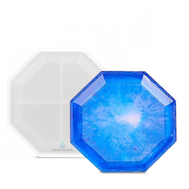 Силиконовый молд Epoxy Master для эпоксидной смолы подстаканник тарелка - восьмиугольник, 11x11 см — картинка 2