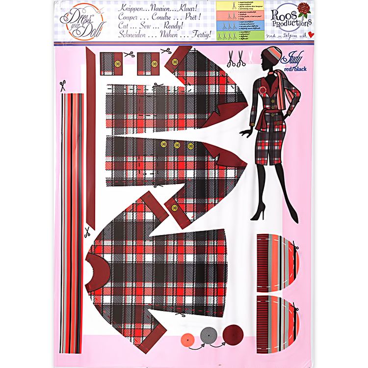 Набор для шитья «Одежда для кукол Judy Red/Black №2» — картинка 2