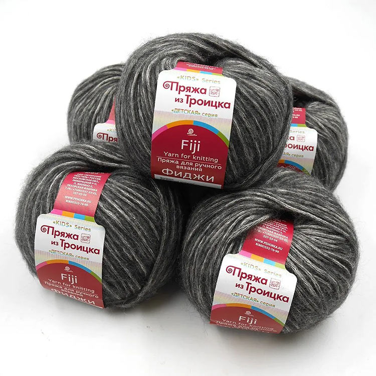 Пряжа из Троицка Фиджи (96), серый меланж, 5 шт. по 50 г — картинка 3