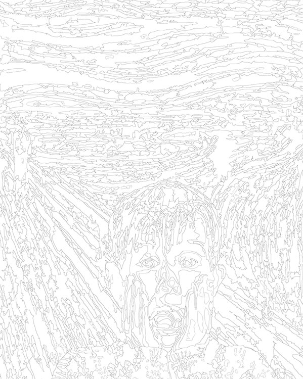 Картина по номерам «Крик Эдвард Мунк: Один дома 40х50» — картинка 3