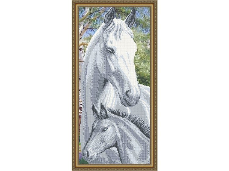 Рисунок на ткани «Лошадь с жеребенком»