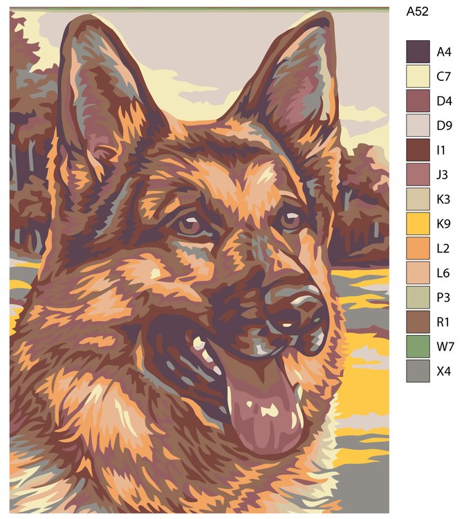 Картина по номерам «Немецкая овчарка» — картинка 2