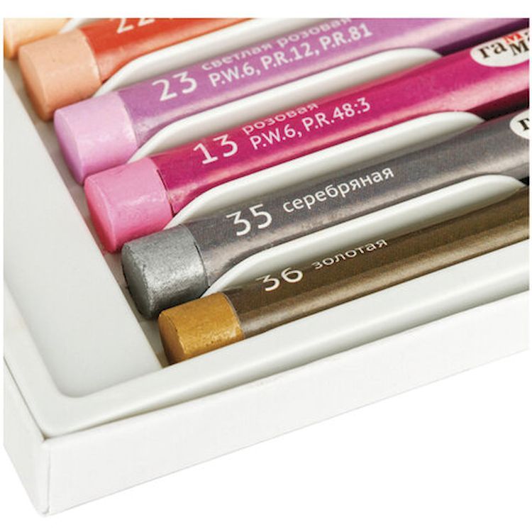 Пастель масляная «Студия», 12 цв., круглое сечение, Gamma — картинка 3