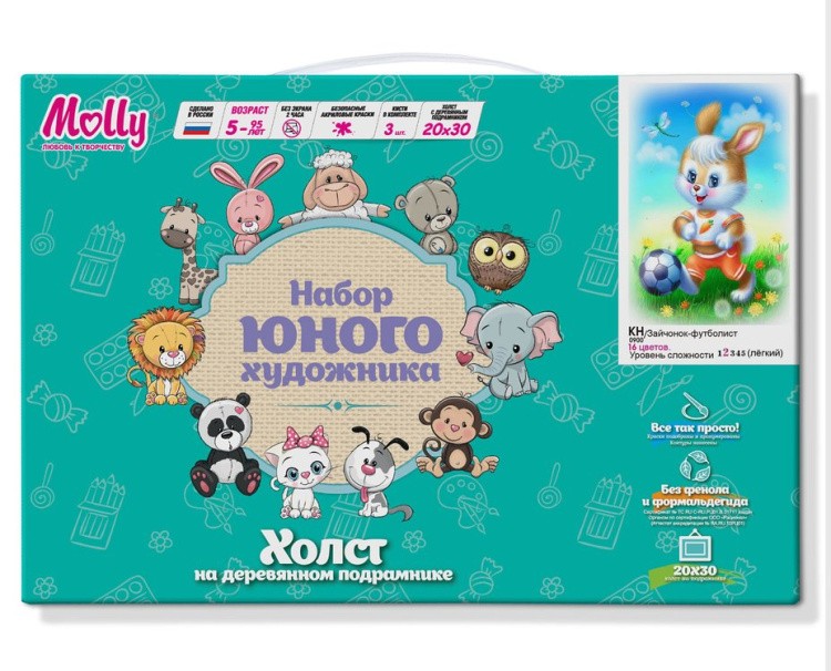 Картина по номерам «Зайчонок-футболист» — картинка 2