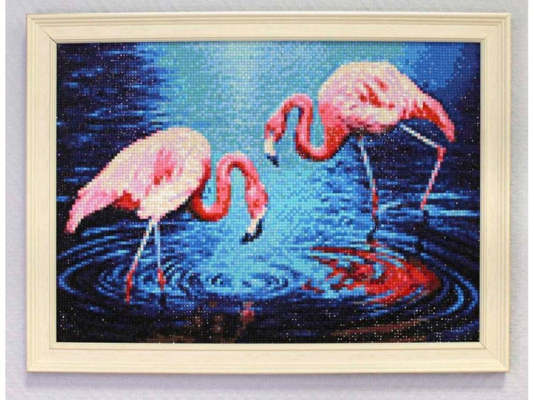 Алмазная вышивка «Фламинго на озере» — картинка 2