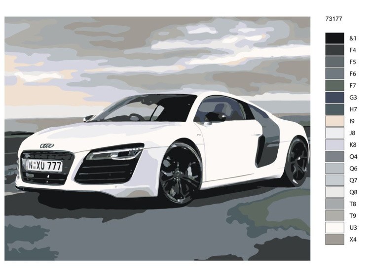 Картина по номерам «Белый ауди» — картинка 2