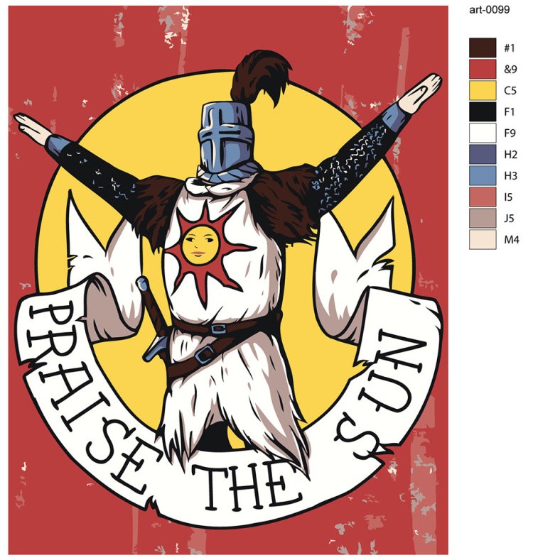 Картина по номерам «Дарк Соулс Элден Ринг: Восславь солнце!» — картинка 2