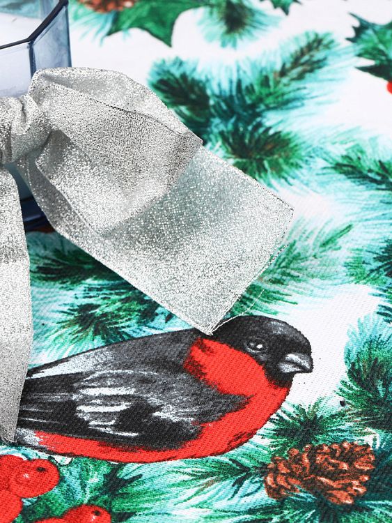 Ткань Рогожка, 5 м x 150 см, 165 г/м², цвет: новогодний принт, IDEAL — картинка 2