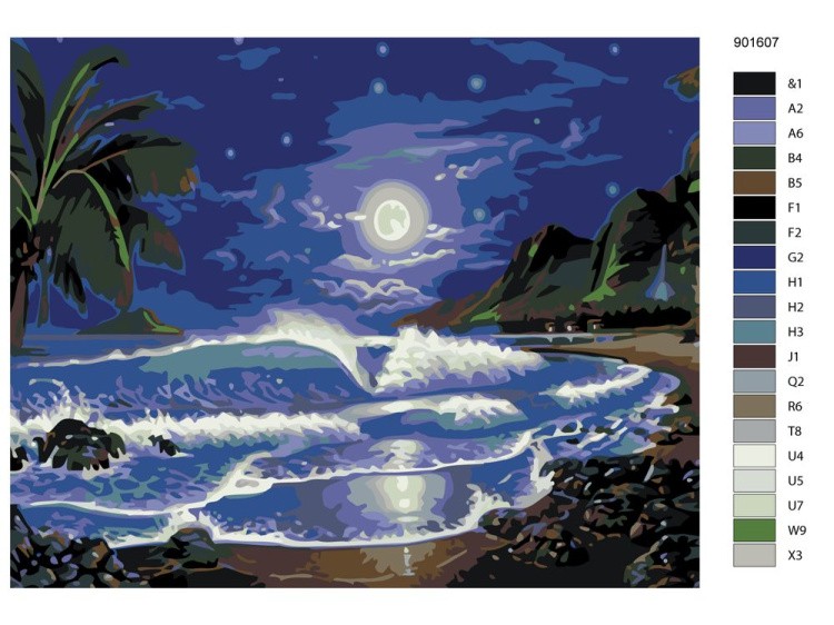 Картина по номерам «Ночное море» — картинка 2