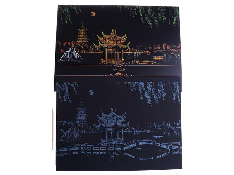 Скретч-картина «Ханчжоу. Озеро Сиху» (цветная) — картинка 4