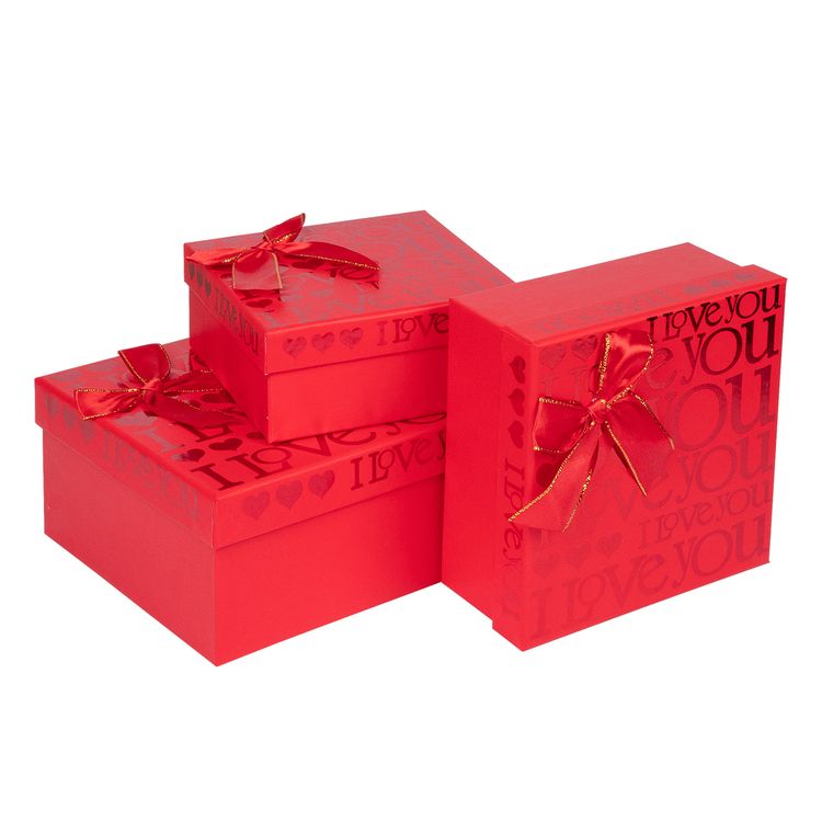 Набор подарочных коробок, форма: квадрат, 3 шт., Stilerra