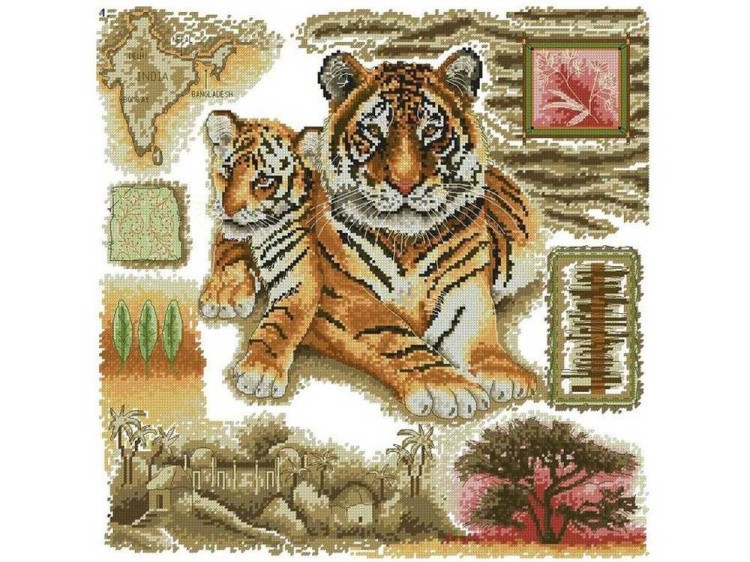 Набор для вышивания «Африка. Тигры»