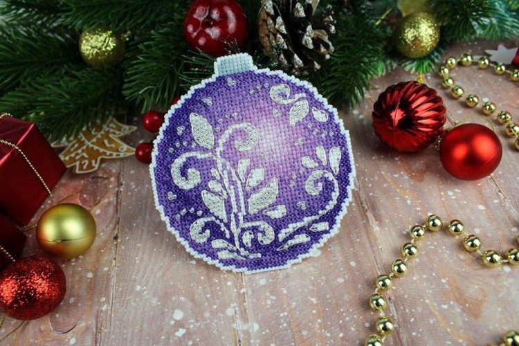 Набор для вышивания «Новогодний шар Аметистовое сияние» — картинка 4